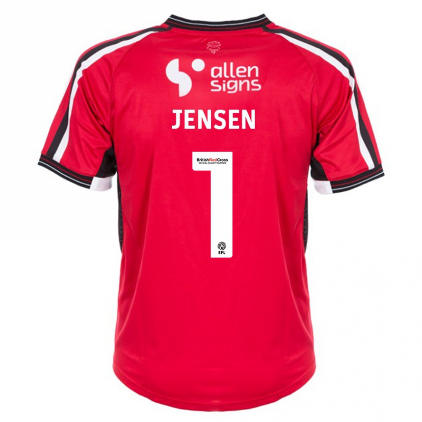 Vaikiškas Lukas Jensen #1 Raudona Namų Marškinėliai 2023/24 T-Shirt