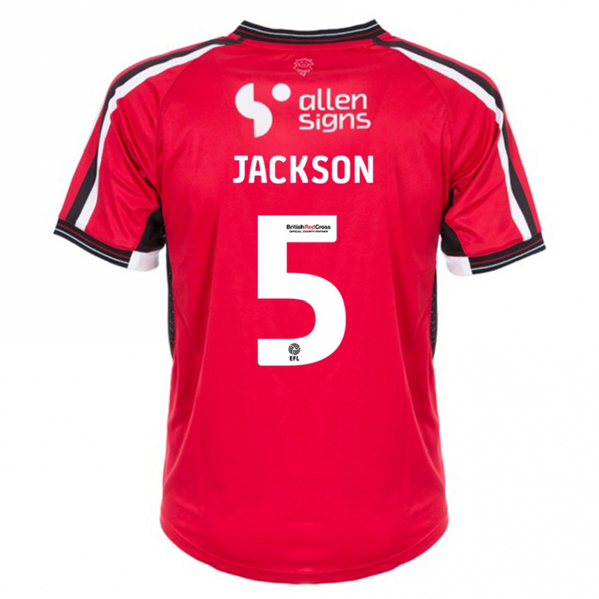 Vaikiškas Adam Jackson #5 Raudona Namų Marškinėliai 2023/24 T-Shirt