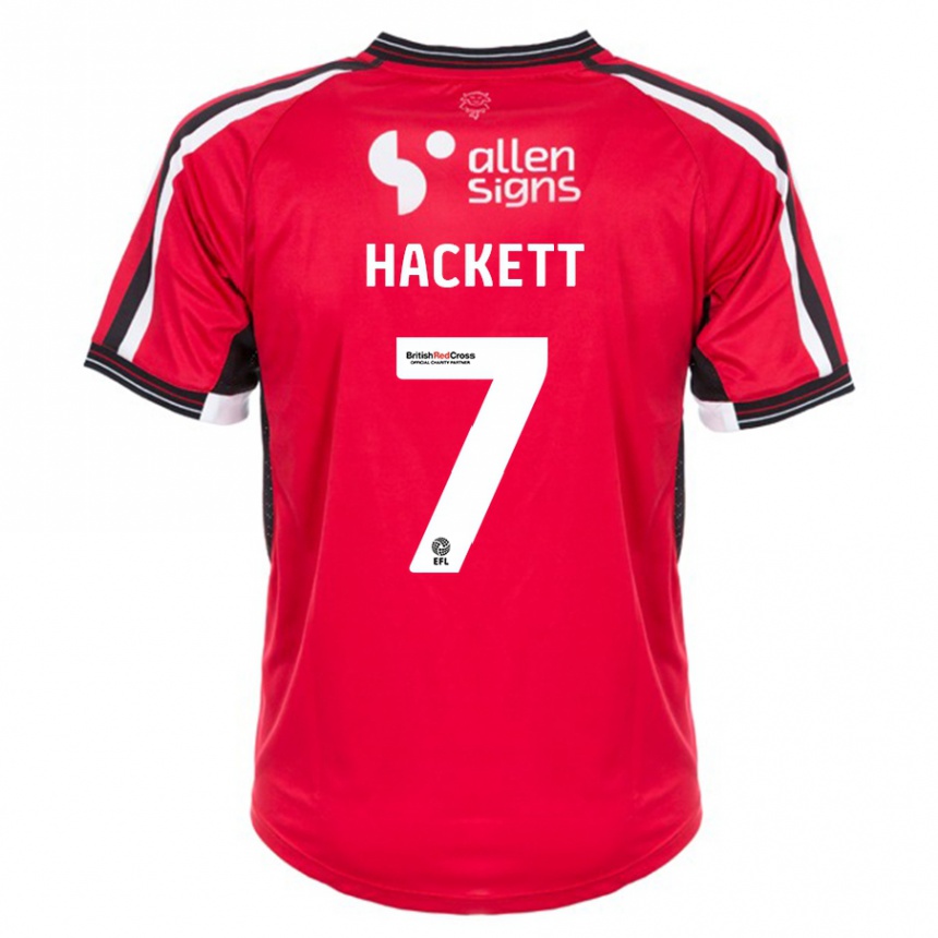 Vaikiškas Reeco Hackett #7 Raudona Namų Marškinėliai 2023/24 T-Shirt