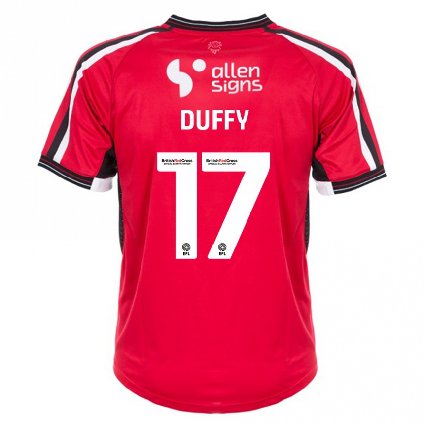 Vaikiškas Dylan Duffy #17 Raudona Namų Marškinėliai 2023/24 T-Shirt