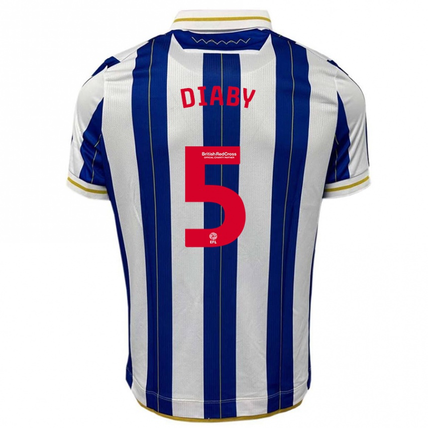 Vaikiškas Bambo Diaby #5 Mėlyna Balta Namų Marškinėliai 2023/24 T-Shirt