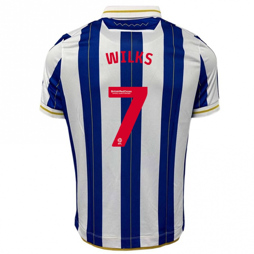 Vaikiškas Mallik Wilks #7 Mėlyna Balta Namų Marškinėliai 2023/24 T-Shirt