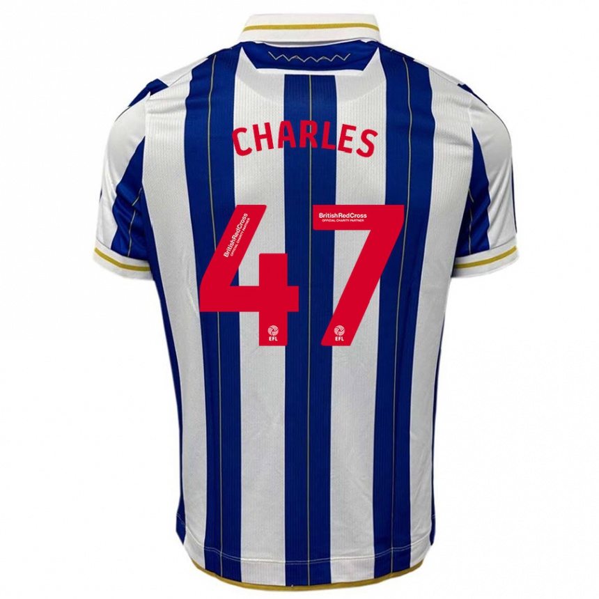 Vaikiškas Pierce Charles #47 Mėlyna Balta Namų Marškinėliai 2023/24 T-Shirt