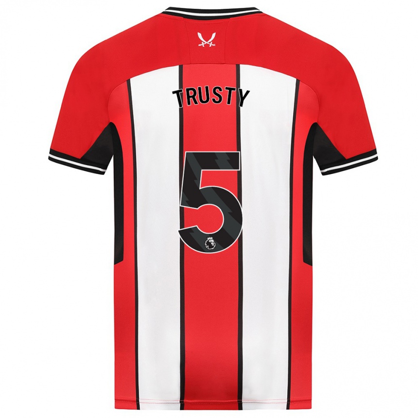 Vaikiškas Auston Trusty #5 Raudona Namų Marškinėliai 2023/24 T-Shirt