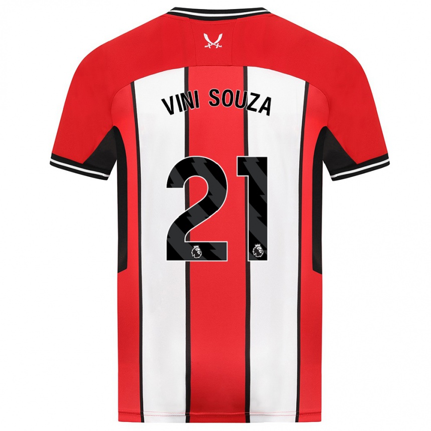 Vaikiškas Vini Souza #21 Raudona Namų Marškinėliai 2023/24 T-Shirt