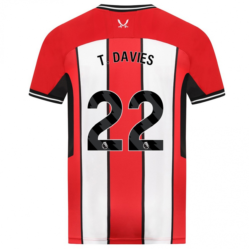 Vaikiškas Tom Davies #22 Raudona Namų Marškinėliai 2023/24 T-Shirt