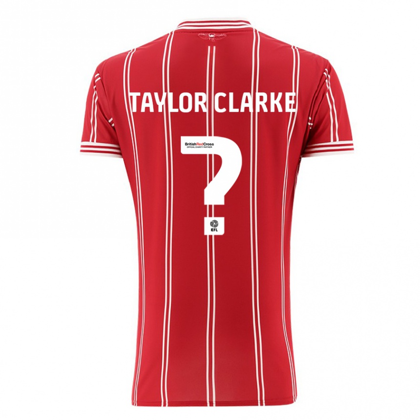 Vaikiškas Omar Taylor-Clarke #0 Raudona Namų Marškinėliai 2023/24 T-Shirt