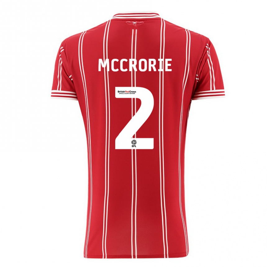 Vaikiškas Ross Mccrorie #2 Raudona Namų Marškinėliai 2023/24 T-Shirt