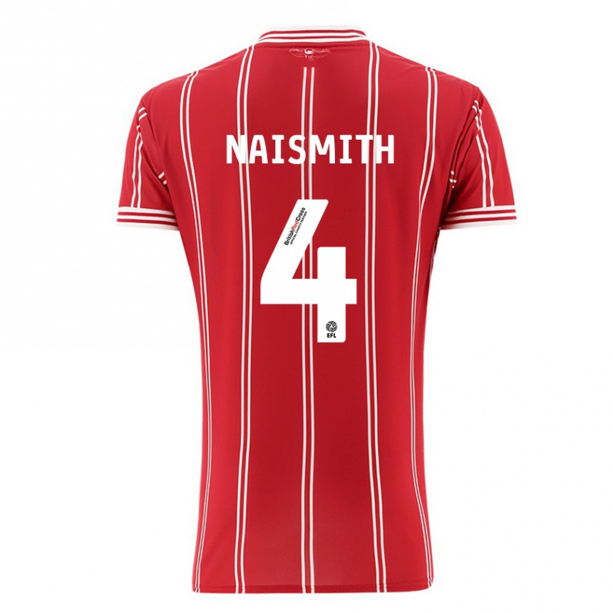 Vaikiškas Kal Naismith #4 Raudona Namų Marškinėliai 2023/24 T-Shirt
