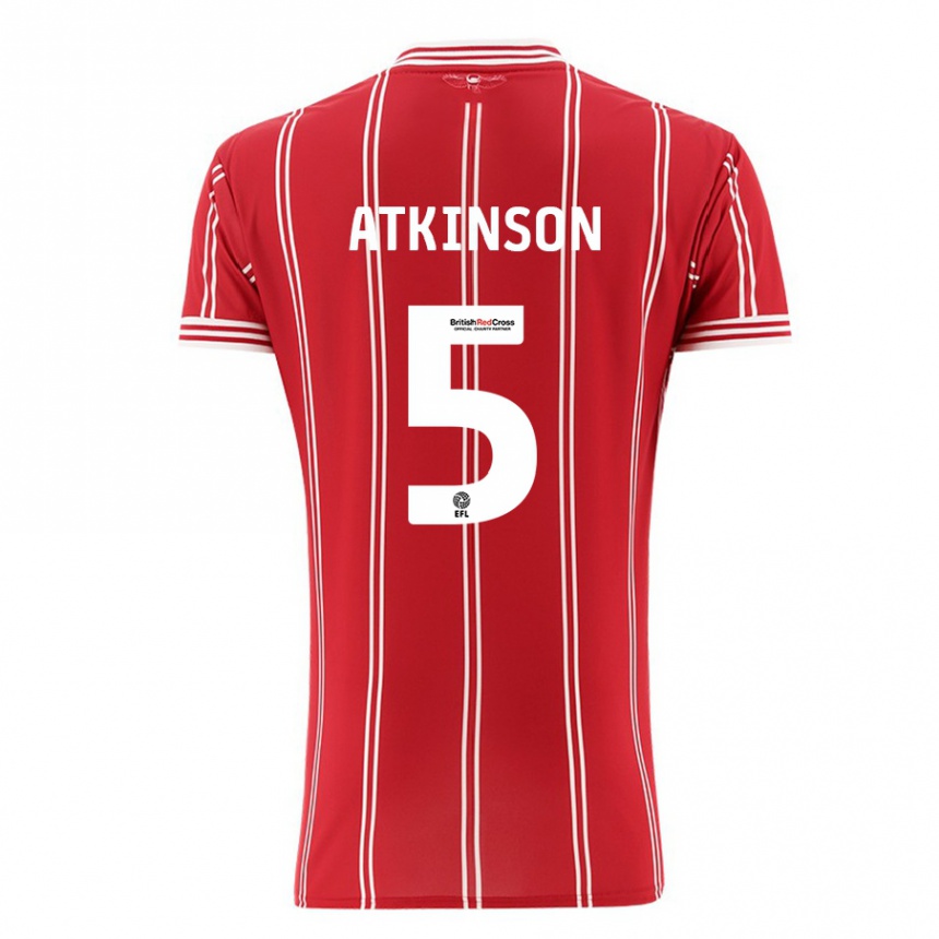 Vaikiškas Rob Atkinson #5 Raudona Namų Marškinėliai 2023/24 T-Shirt