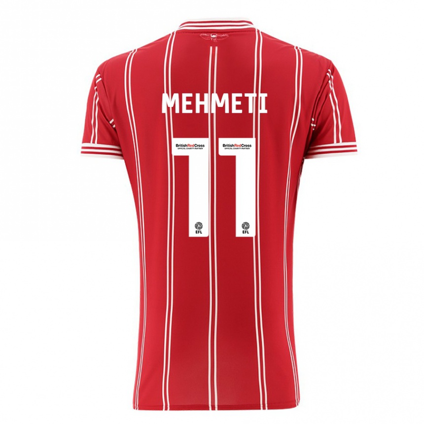 Vaikiškas Anis Mehmeti #11 Raudona Namų Marškinėliai 2023/24 T-Shirt