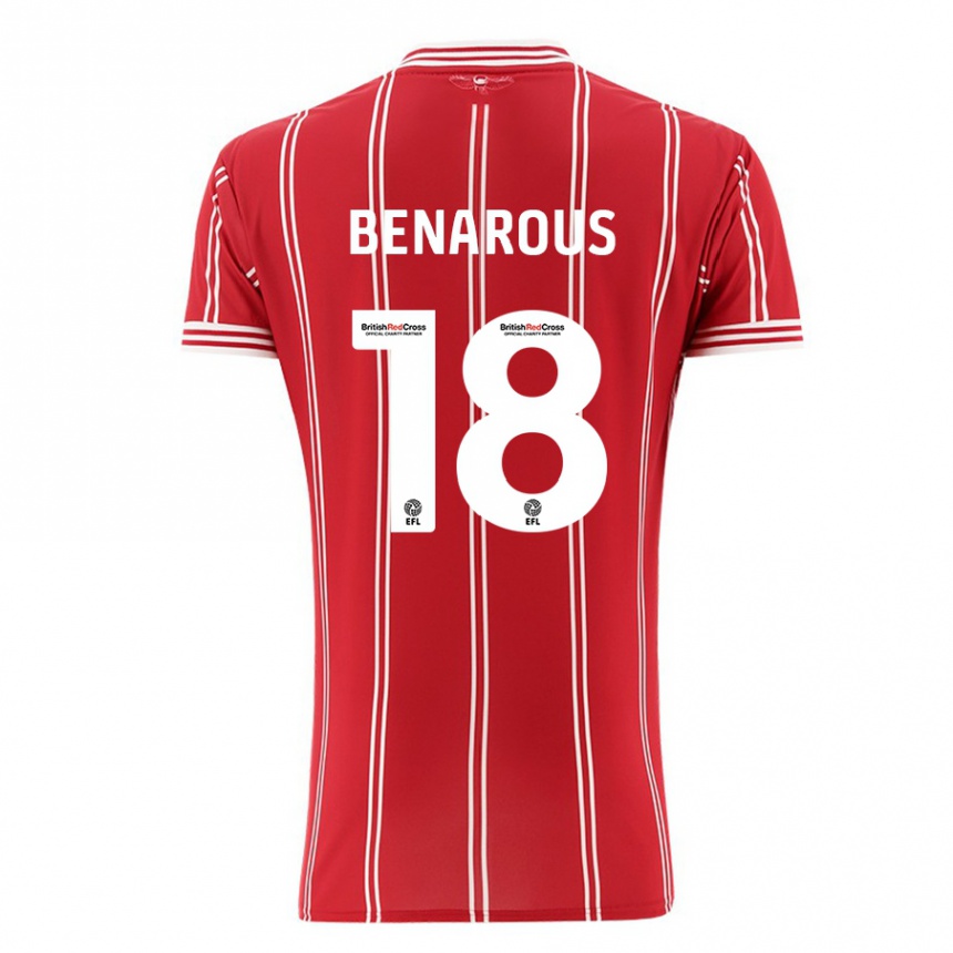 Vaikiškas Ayman Benarous #18 Raudona Namų Marškinėliai 2023/24 T-Shirt