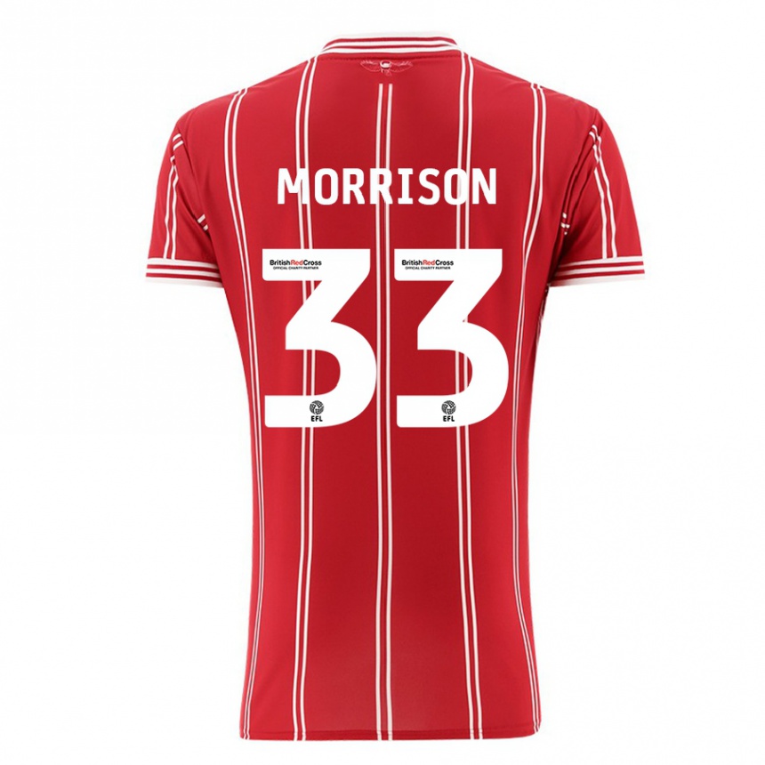 Vaikiškas Elijah Morrison #33 Raudona Namų Marškinėliai 2023/24 T-Shirt