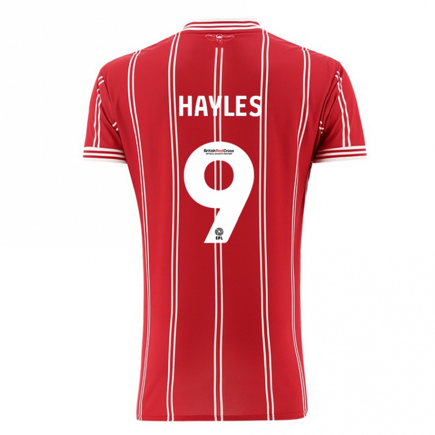 Vaikiškas Shania Hayles #9 Raudona Namų Marškinėliai 2023/24 T-Shirt