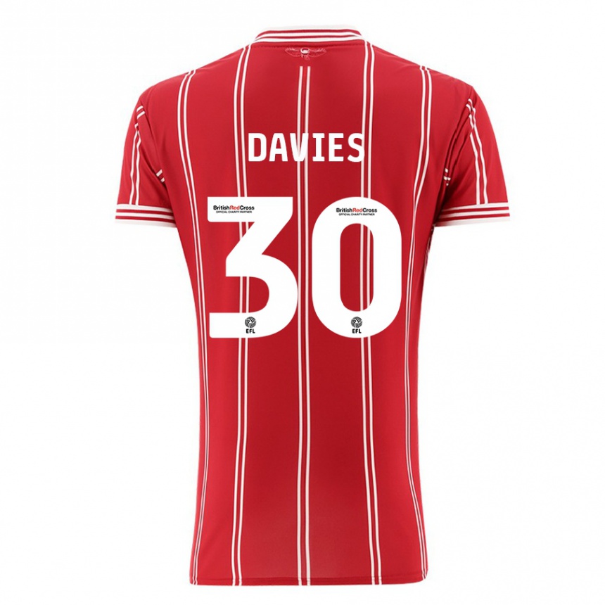 Vaikiškas Yasmin Davies #30 Raudona Namų Marškinėliai 2023/24 T-Shirt