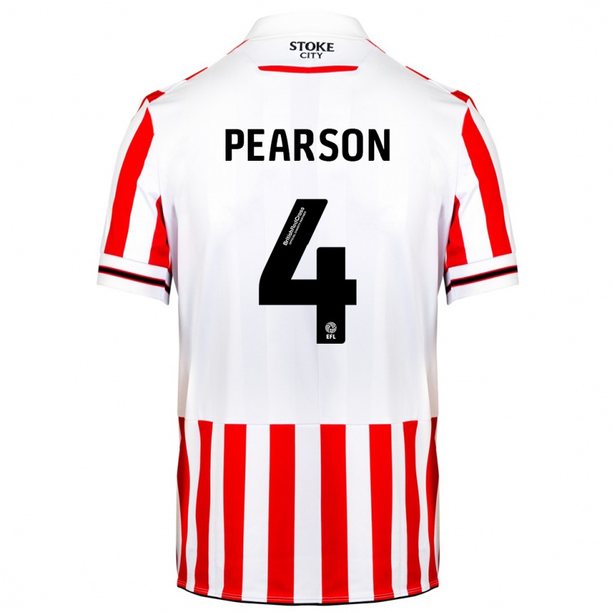 Vaikiškas Ben Pearson #4 Raudona Balta Namų Marškinėliai 2023/24 T-Shirt