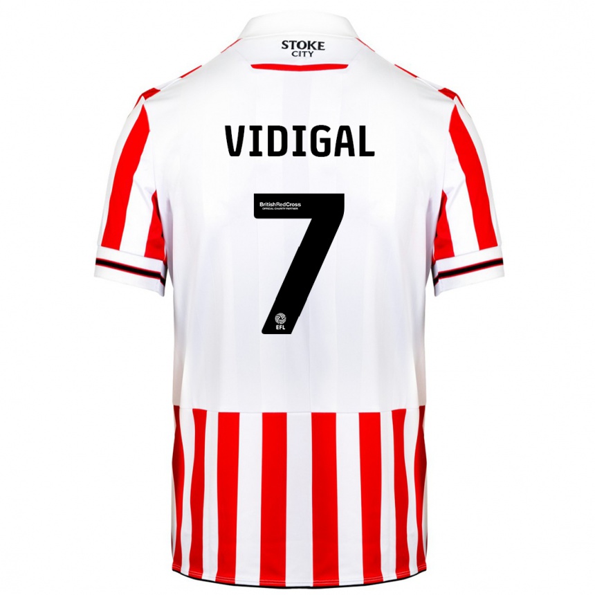 Vaikiškas André Vidigal #7 Raudona Balta Namų Marškinėliai 2023/24 T-Shirt