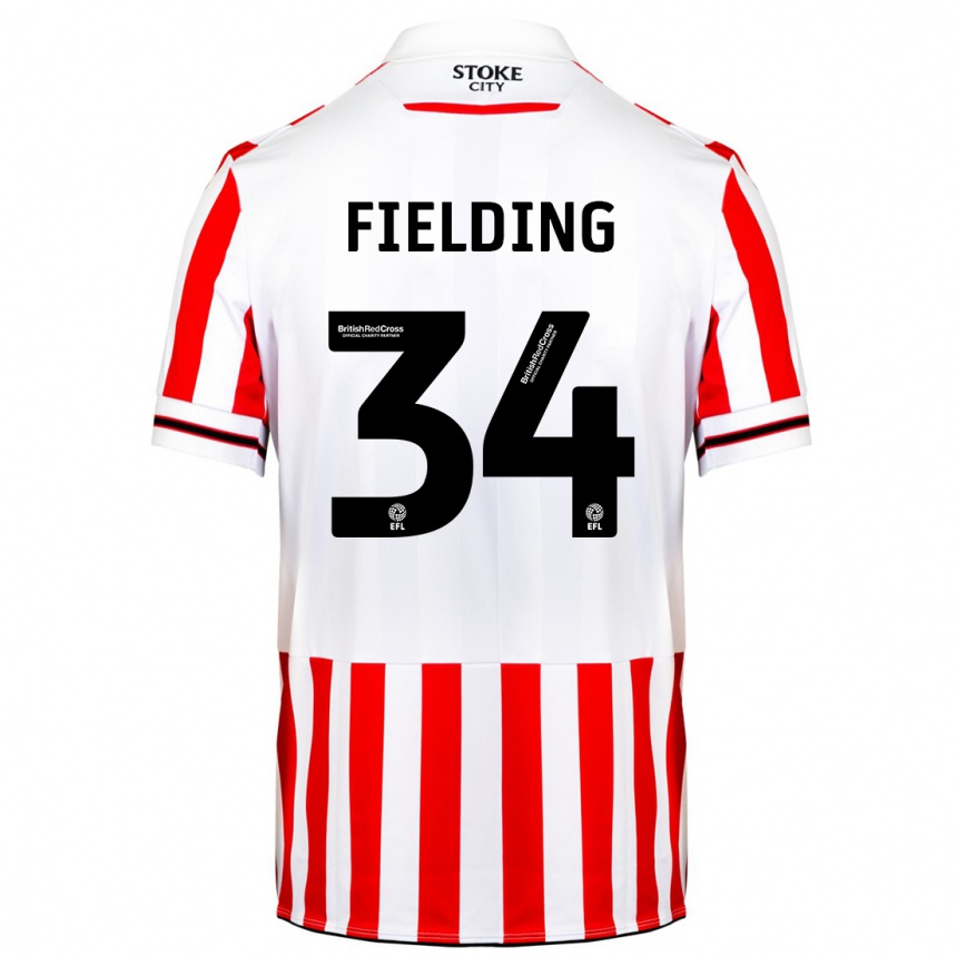 Vaikiškas Frank Fielding #34 Raudona Balta Namų Marškinėliai 2023/24 T-Shirt