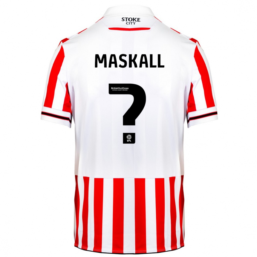 Vaikiškas Josh Maskall #0 Raudona Balta Namų Marškinėliai 2023/24 T-Shirt