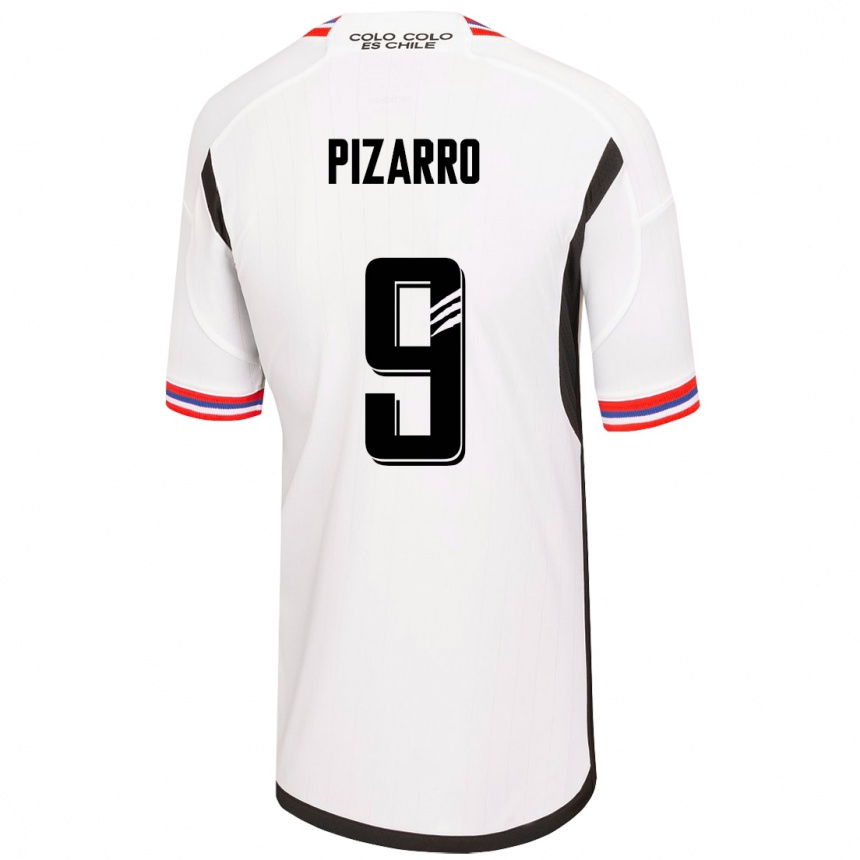 Vaikiškas Damián Pizarro #9 Baltas Namų Marškinėliai 2023/24 T-Shirt