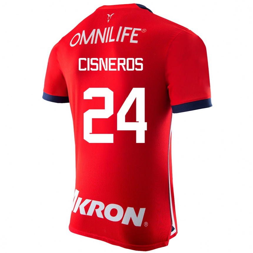 Vaikiškas Carlos Cisneros #24 Raudona Namų Marškinėliai 2023/24 T-Shirt