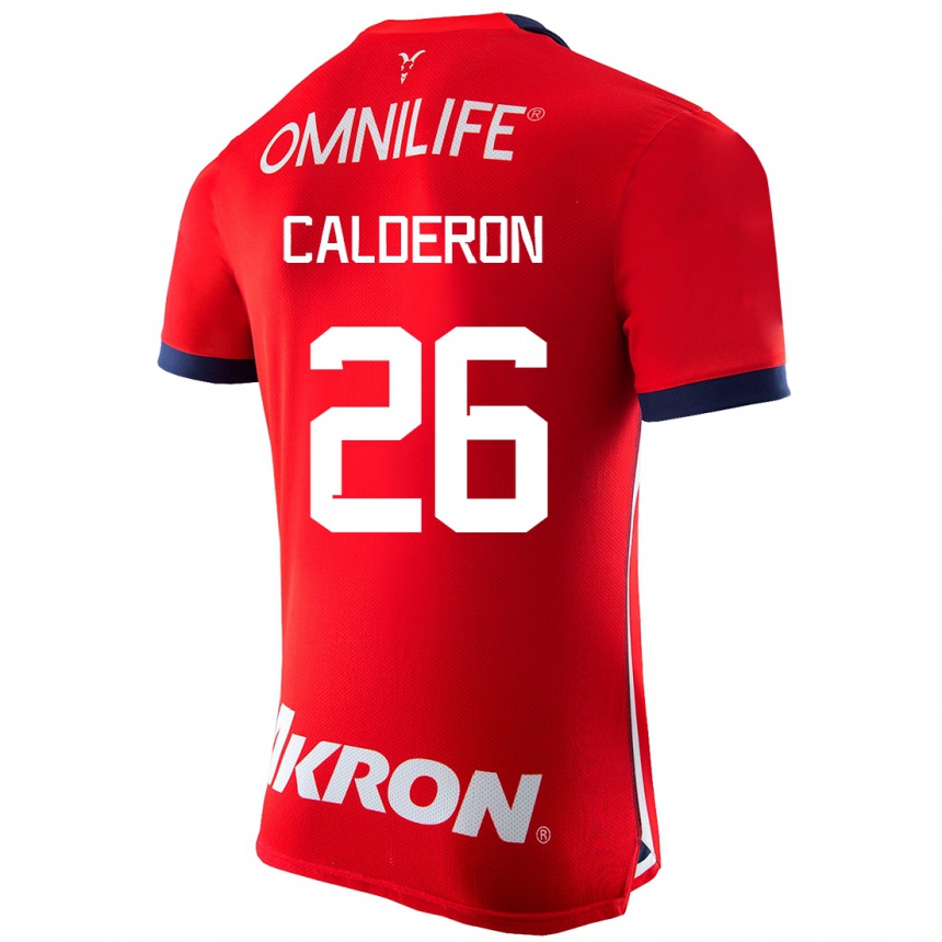 Vaikiškas Cristian Calderón #26 Raudona Namų Marškinėliai 2023/24 T-Shirt