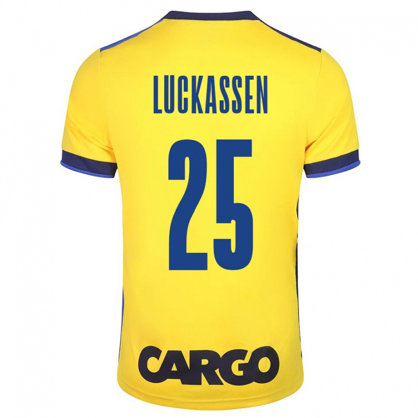 Vaikiškas Derrick Luckassen #25 Geltona Namų Marškinėliai 2023/24 T-Shirt