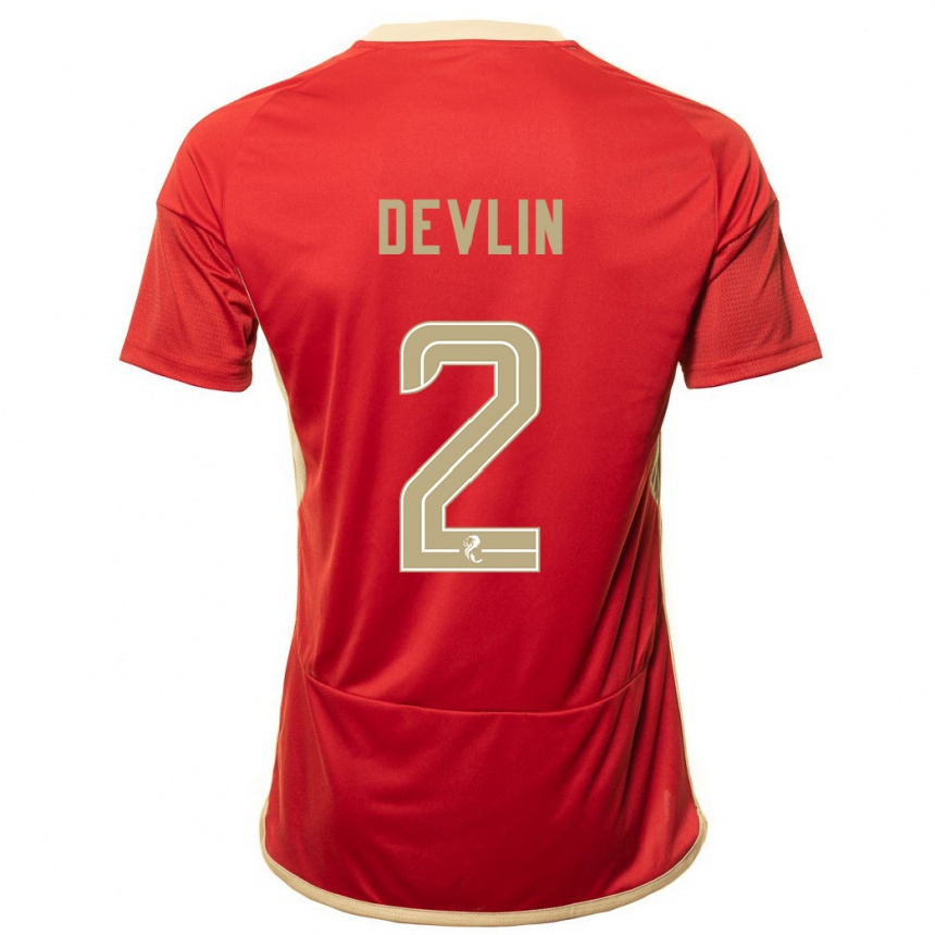 Vaikiškas Nicky Devlin #2 Raudona Namų Marškinėliai 2023/24 T-Shirt