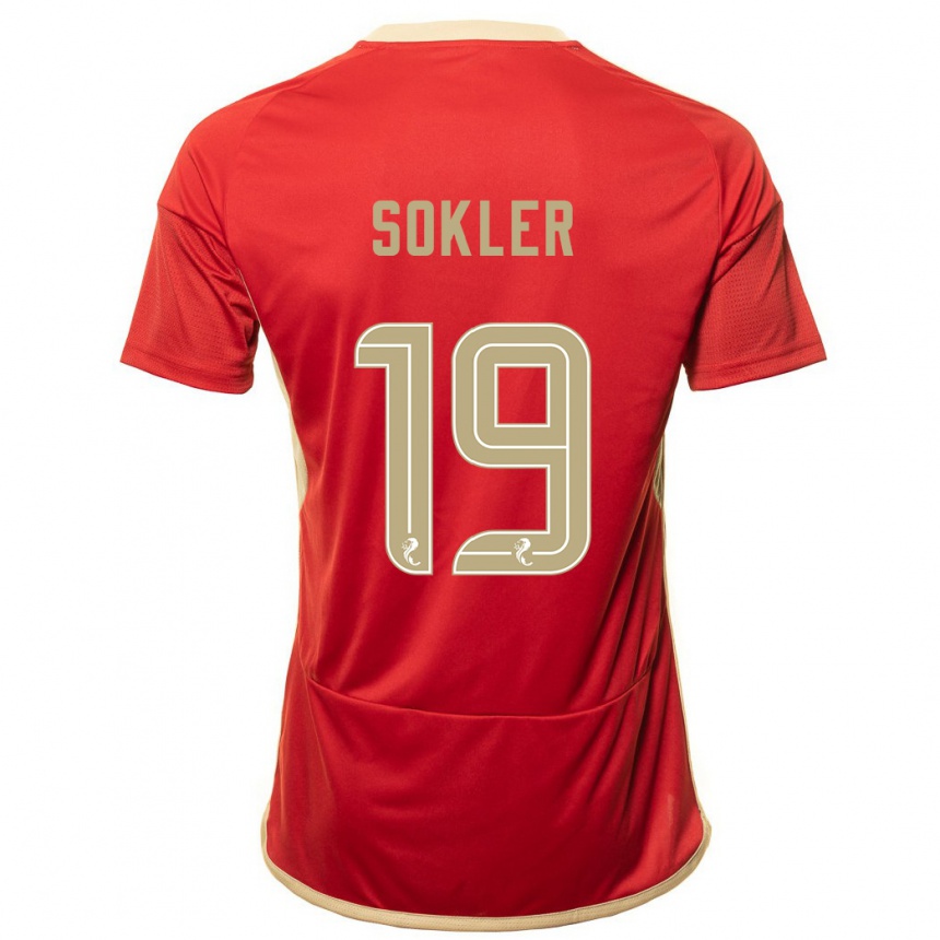 Vaikiškas Ester Sokler #19 Raudona Namų Marškinėliai 2023/24 T-Shirt