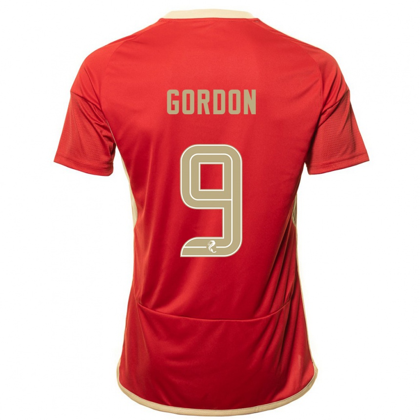 Vaikiškas Lauren Gordon #9 Raudona Namų Marškinėliai 2023/24 T-Shirt