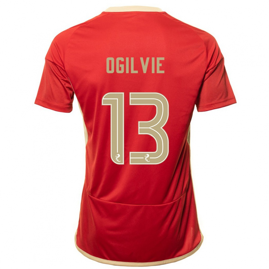 Vaikiškas Francesca Ogilvie #13 Raudona Namų Marškinėliai 2023/24 T-Shirt