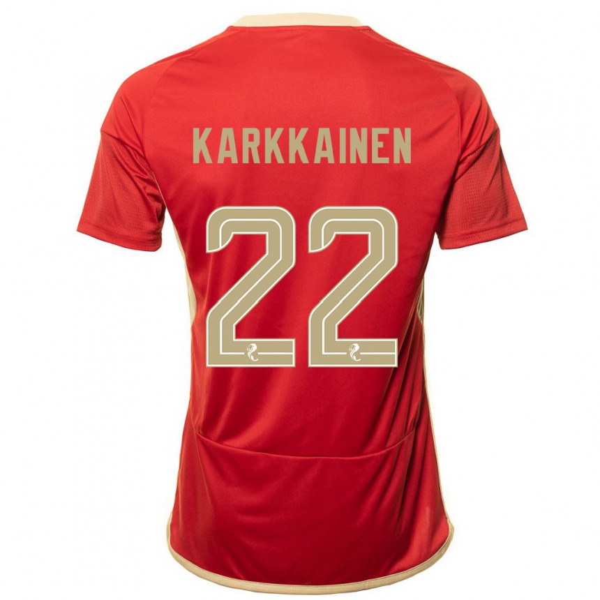 Vaikiškas Elena Kärkkäinen #22 Raudona Namų Marškinėliai 2023/24 T-Shirt