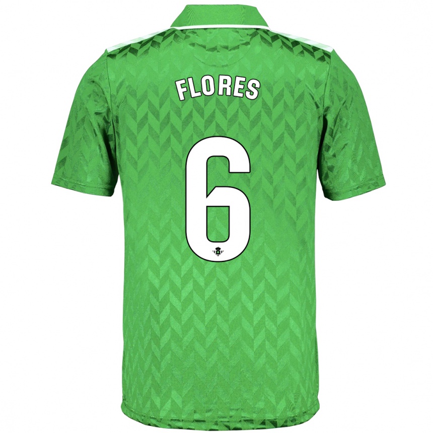 Vaikiškas Mateo Flores #6 Žalias Išvykos Marškinėliai 2023/24 T-Shirt
