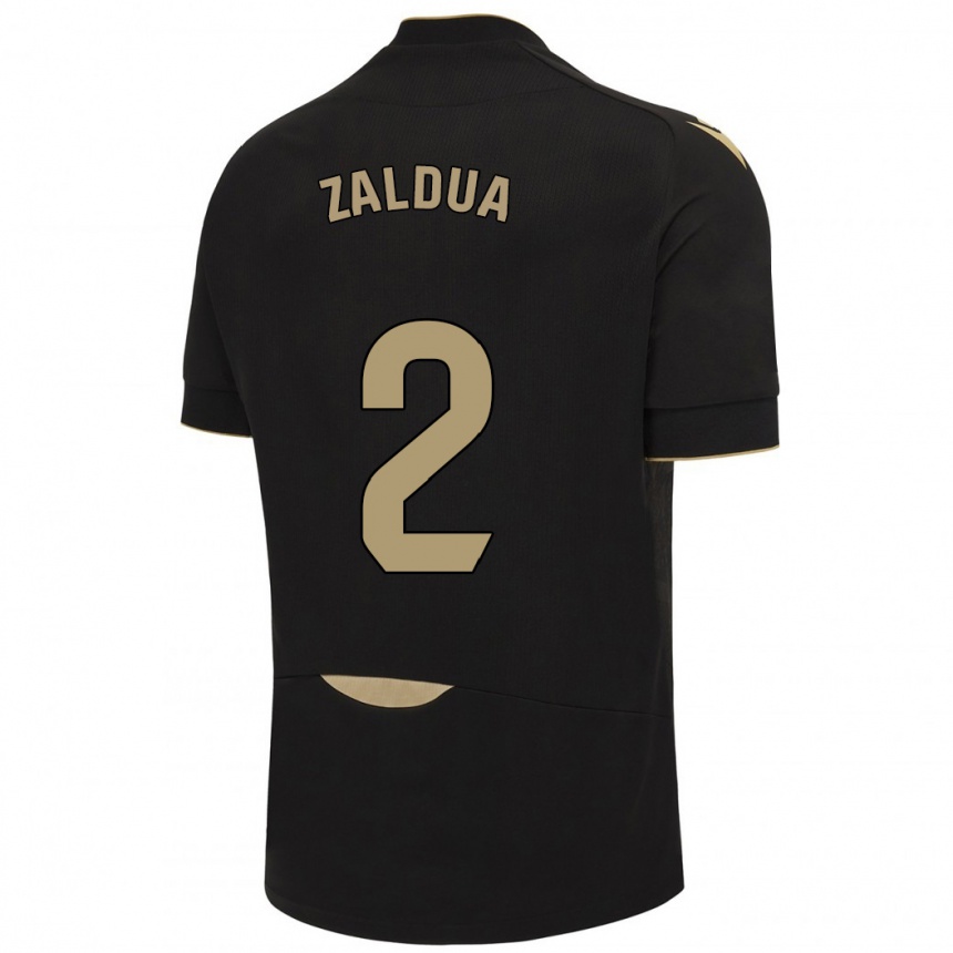 Vaikiškas Joseba Zaldua #2 Juoda Išvykos Marškinėliai 2023/24 T-Shirt