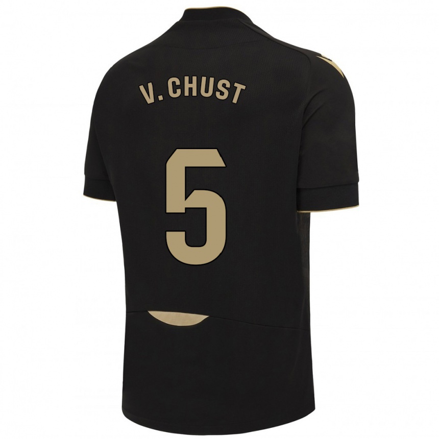 Vaikiškas Víctor Chust #5 Juoda Išvykos Marškinėliai 2023/24 T-Shirt