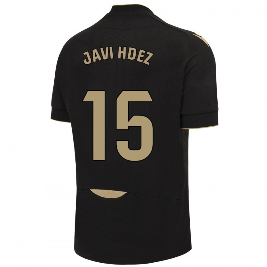 Vaikiškas Javi Hernández #15 Juoda Išvykos Marškinėliai 2023/24 T-Shirt