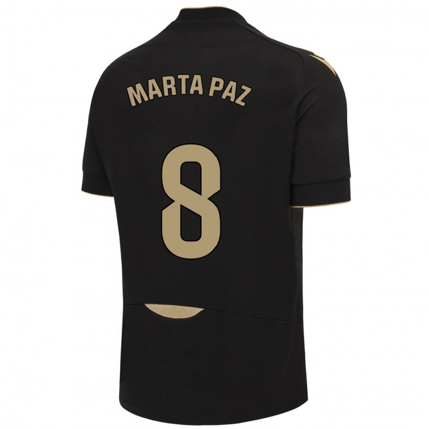 Vaikiškas Marta Milagros Paz Cruz #8 Juoda Išvykos Marškinėliai 2023/24 T-Shirt