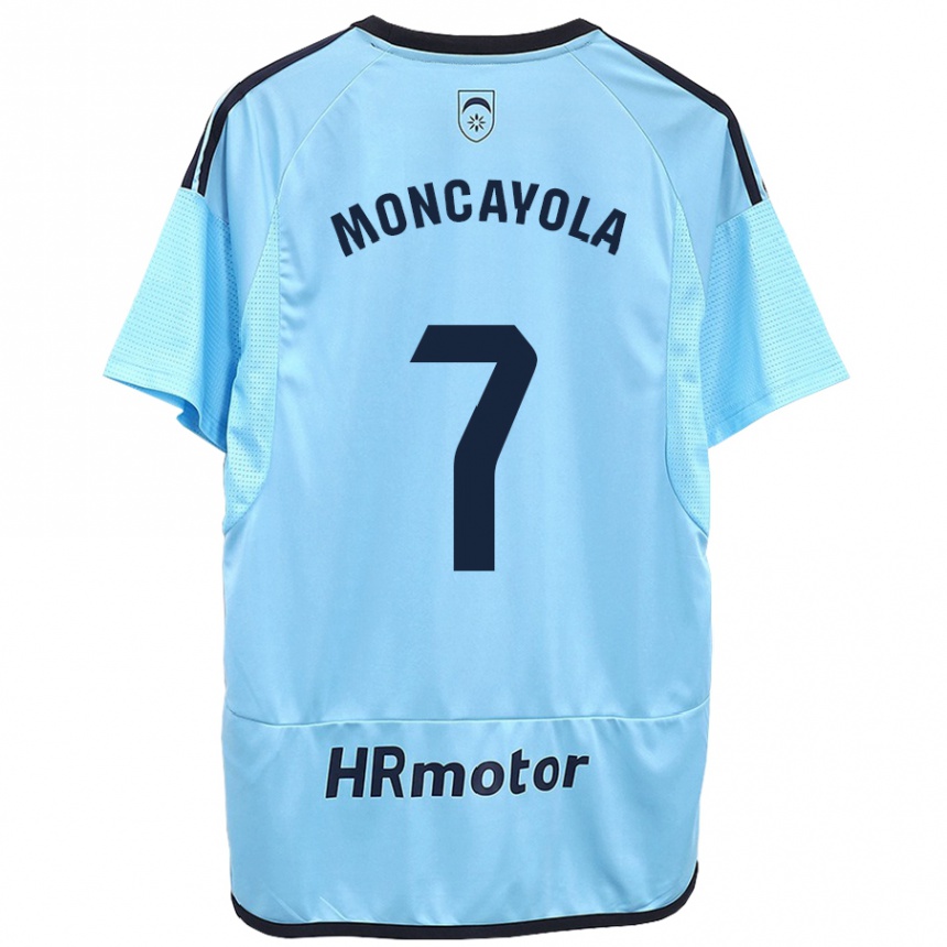 Vaikiškas Jon Moncayola #7 Mėlyna Išvykos Marškinėliai 2023/24 T-Shirt