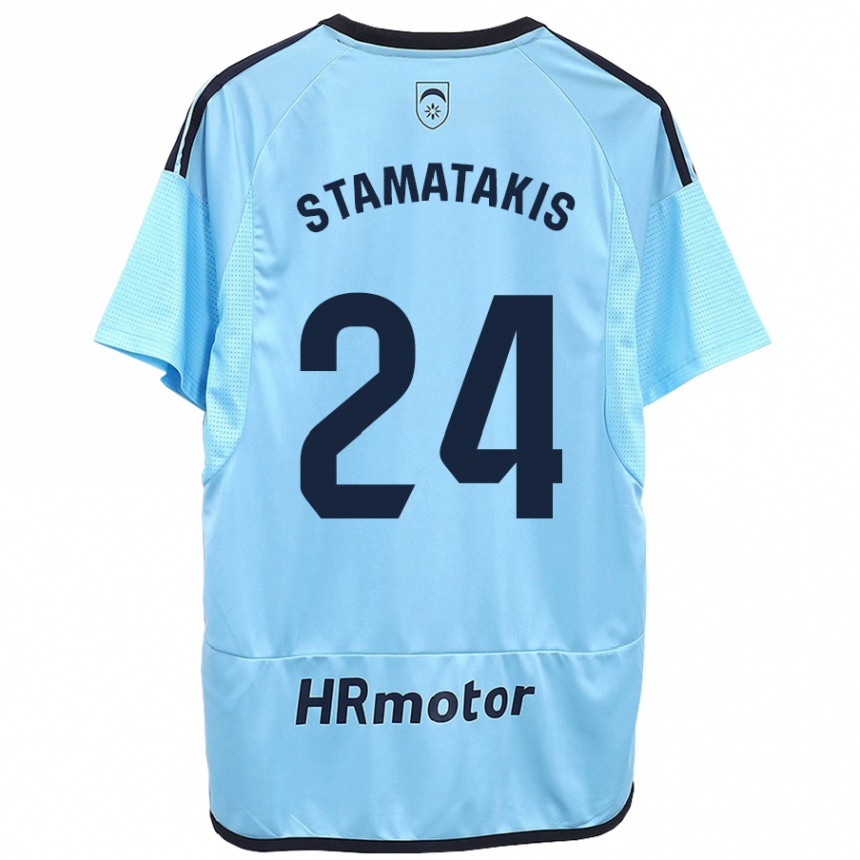 Vaikiškas Dimitrios Stamatakis #24 Mėlyna Išvykos Marškinėliai 2023/24 T-Shirt