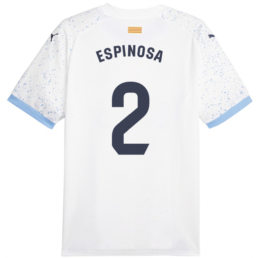 Vaikiškas Bernardo Espinosa #2 Baltas Išvykos Marškinėliai 2023/24 T-Shirt