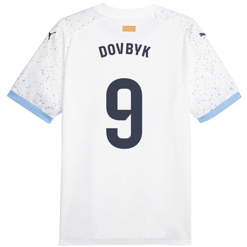 Vaikiškas Artem Dovbyk #9 Baltas Išvykos Marškinėliai 2023/24 T-Shirt