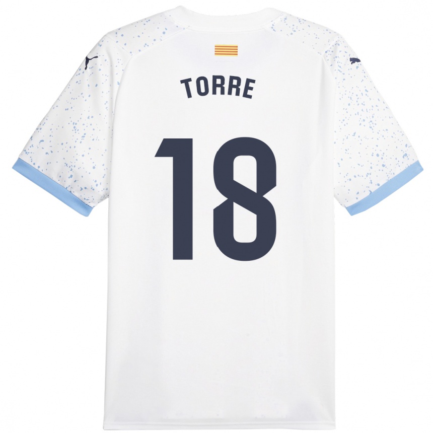 Vaikiškas Pablo Torre #18 Baltas Išvykos Marškinėliai 2023/24 T-Shirt