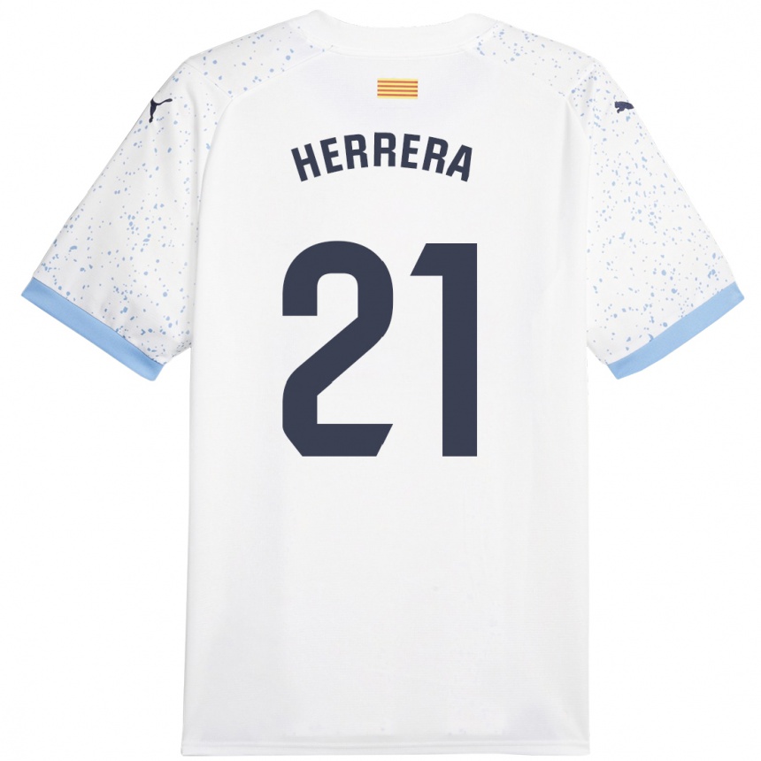 Vaikiškas Yangel Herrera #21 Baltas Išvykos Marškinėliai 2023/24 T-Shirt