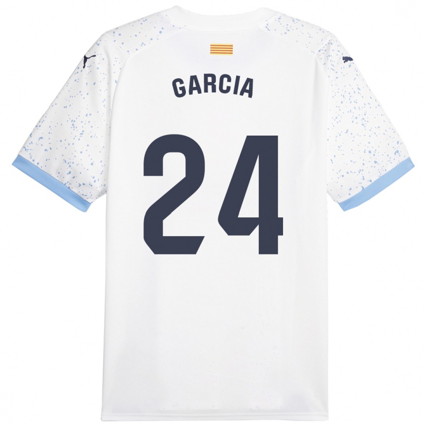 Vaikiškas Borja García #24 Baltas Išvykos Marškinėliai 2023/24 T-Shirt