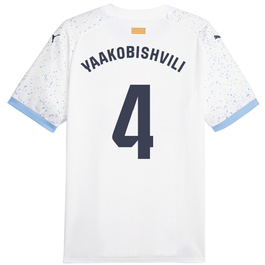 Vaikiškas Antal Yaakobishvili #4 Baltas Išvykos Marškinėliai 2023/24 T-Shirt