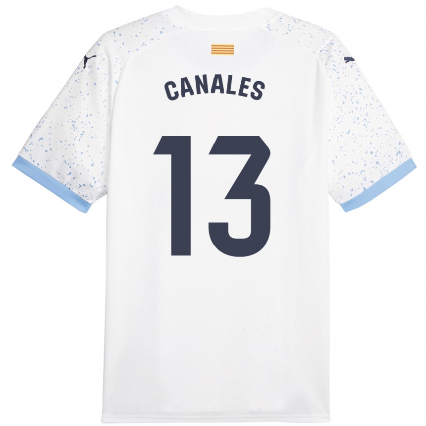 Vaikiškas Juanvi Canales #13 Baltas Išvykos Marškinėliai 2023/24 T-Shirt