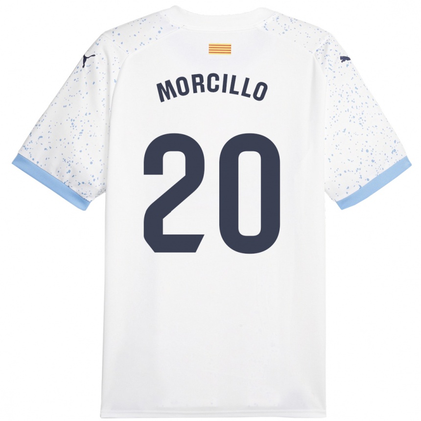 Vaikiškas Luis Morcillo #20 Baltas Išvykos Marškinėliai 2023/24 T-Shirt