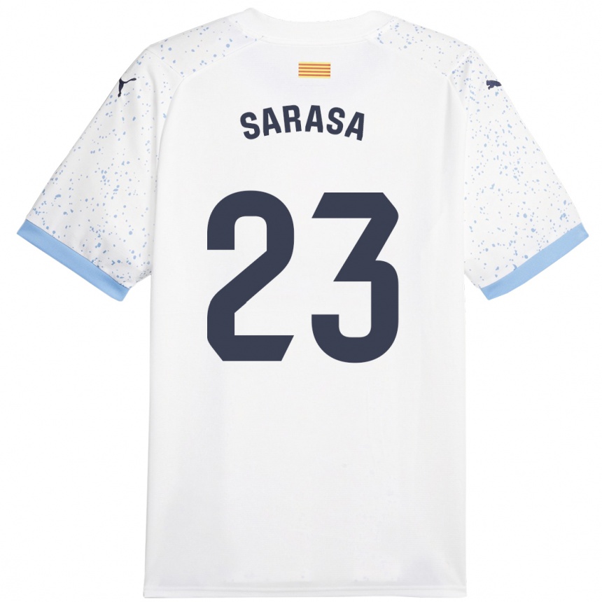 Vaikiškas Javier Sarasa #23 Baltas Išvykos Marškinėliai 2023/24 T-Shirt