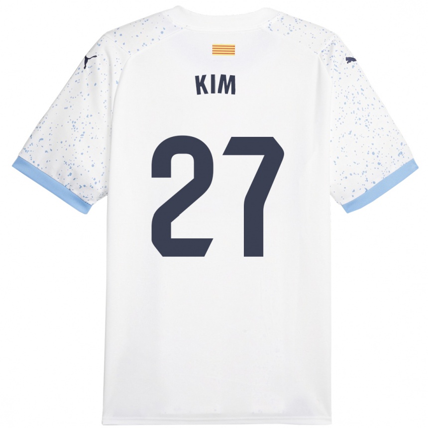 Vaikiškas Min-Su Kim #27 Baltas Išvykos Marškinėliai 2023/24 T-Shirt