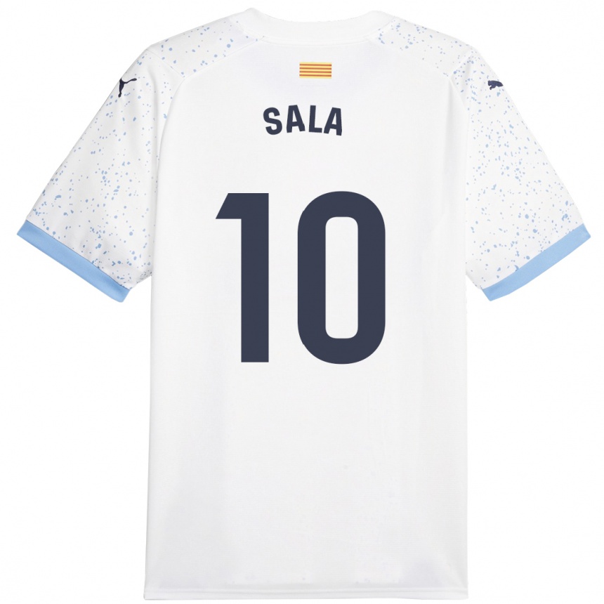 Vaikiškas Georgina Sala #10 Baltas Išvykos Marškinėliai 2023/24 T-Shirt